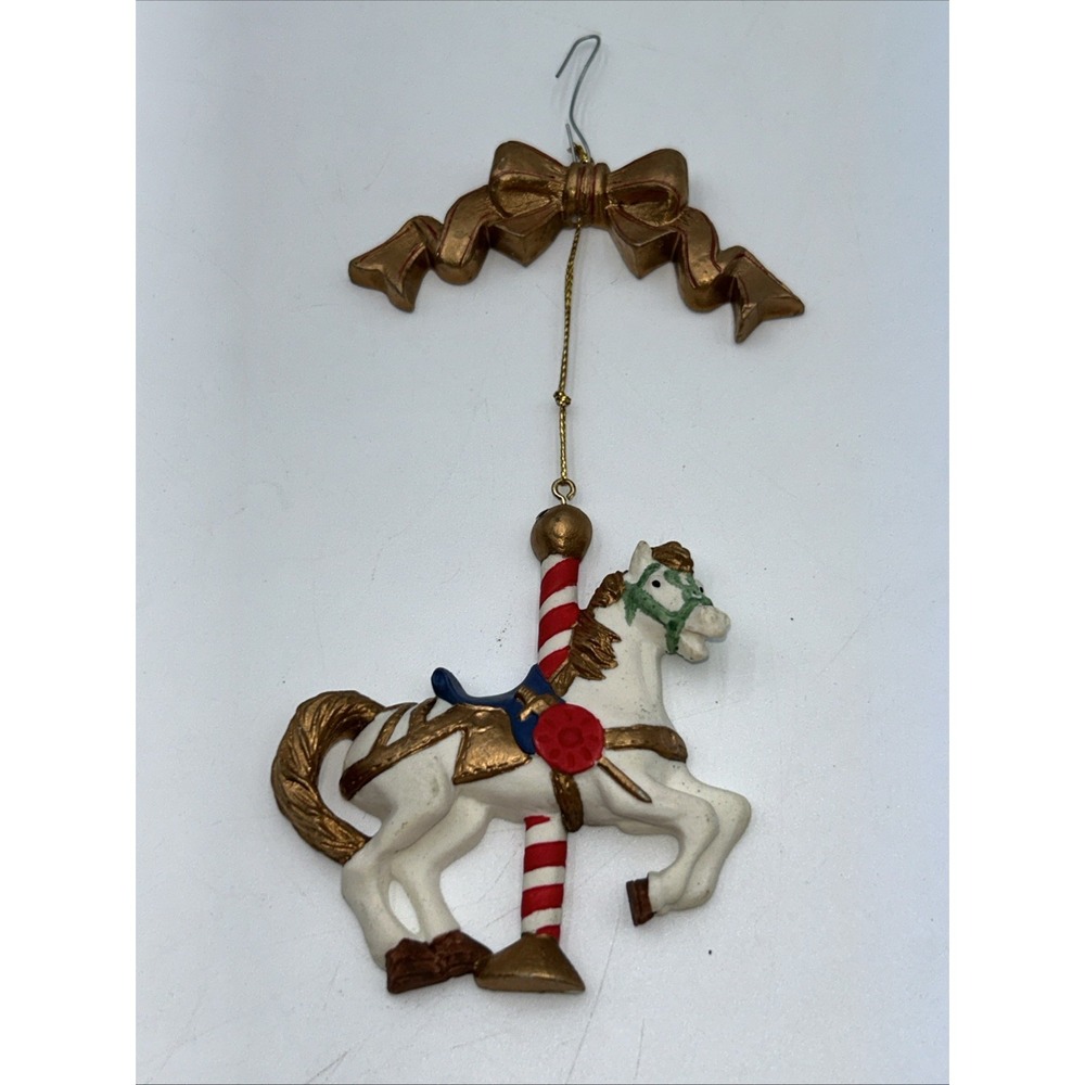 VTG Holiday Traditions Carousel Horse Christmas Ornament -Merry Go Round Style